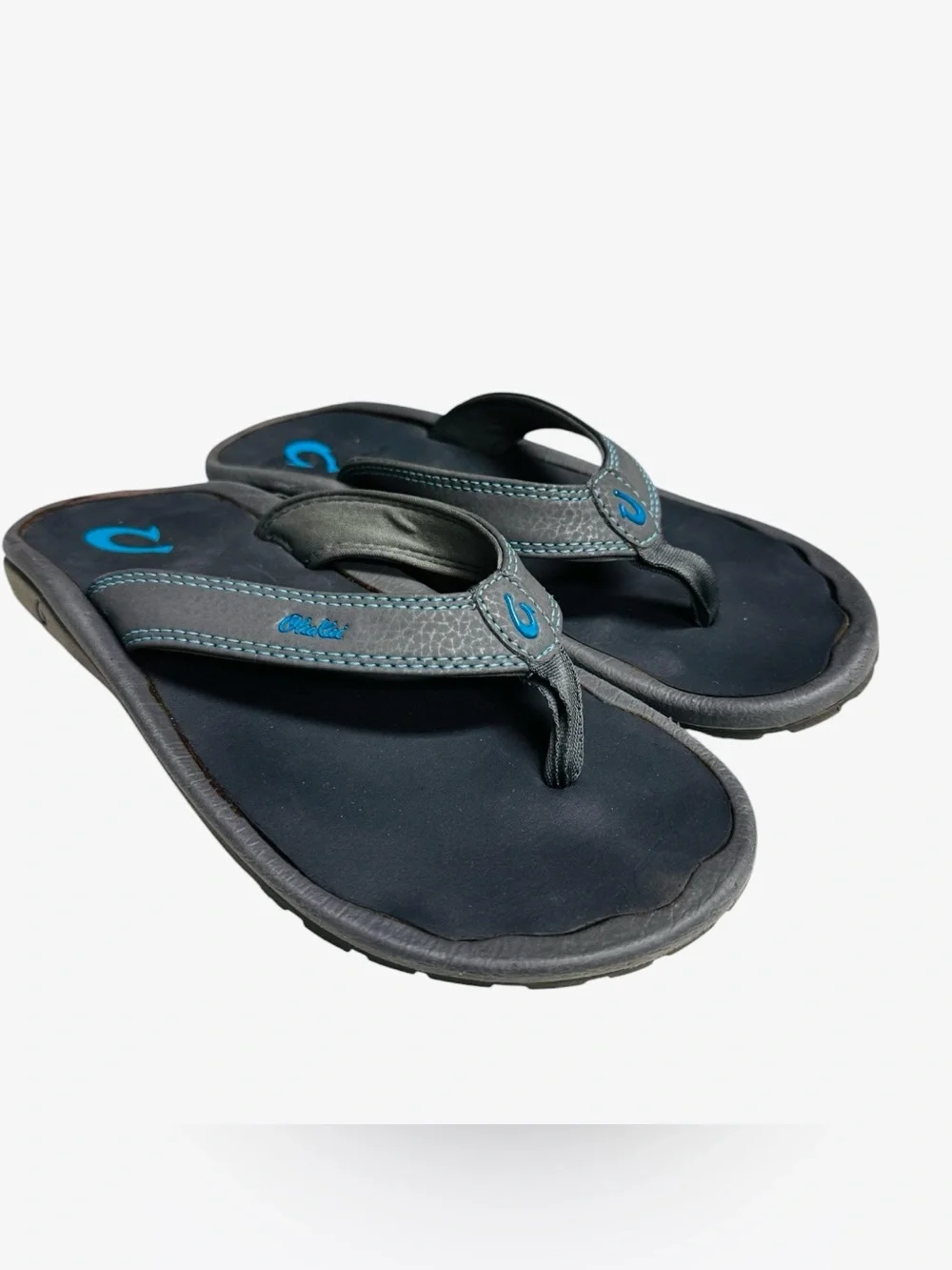 Olukai Kids Gray/Blue  Flip Flop Sandals Size 6  (See measurements)